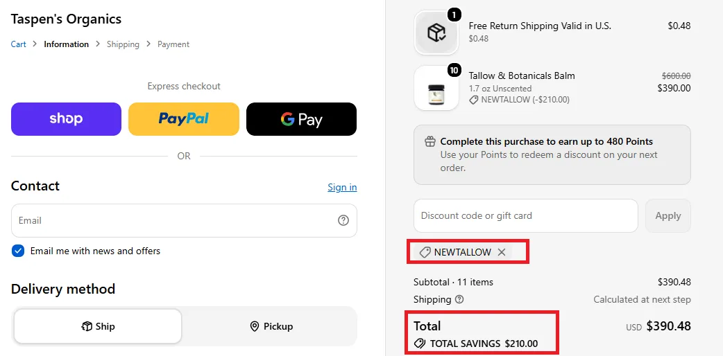 Taspens 35% off promo code
